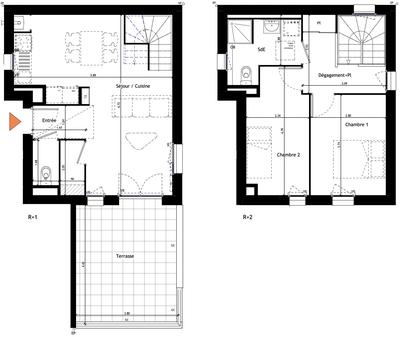 Appartement - 61 m² - 3 pièces