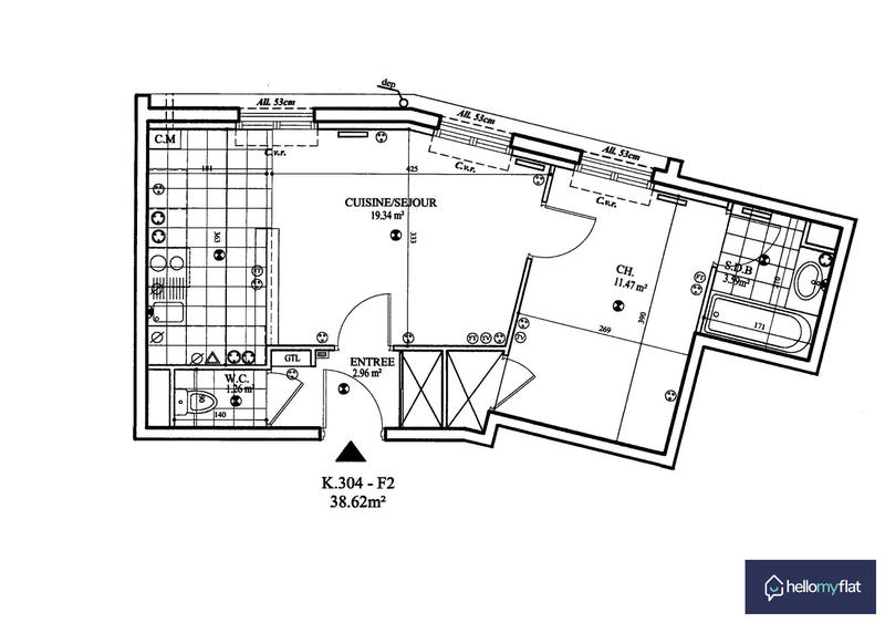 Appartement - 39 m² - 2 pièces