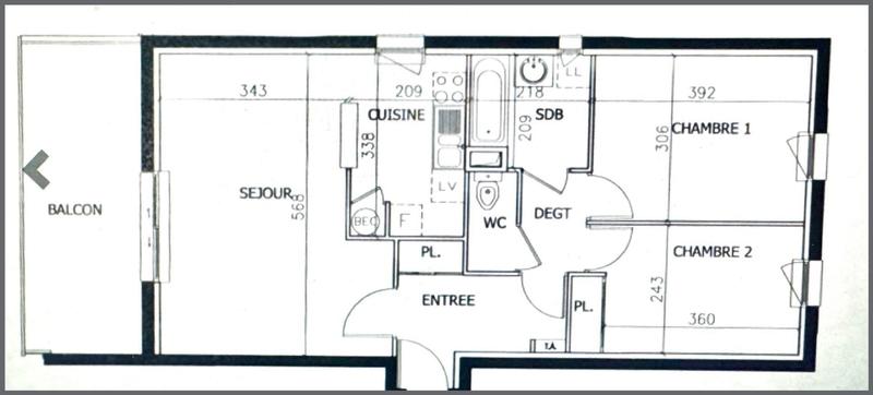 Appartement - 64 m² - 3 pièces