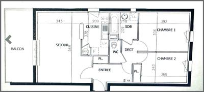 Appartement - 64 m² - 3 pièces