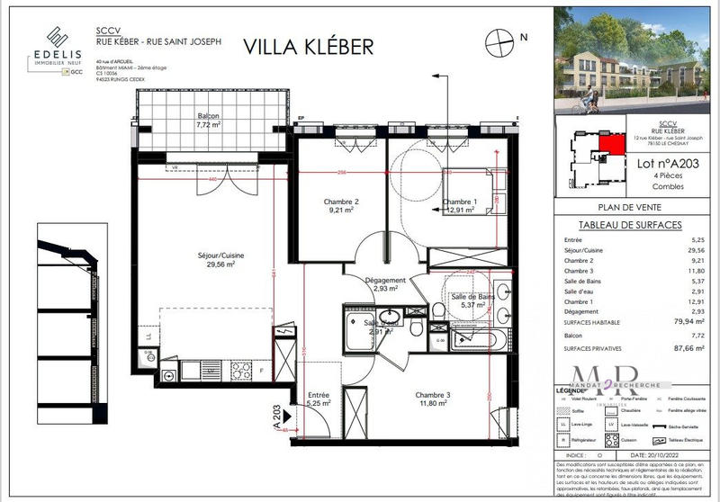 Appartement - 80 m² - 4 pièces