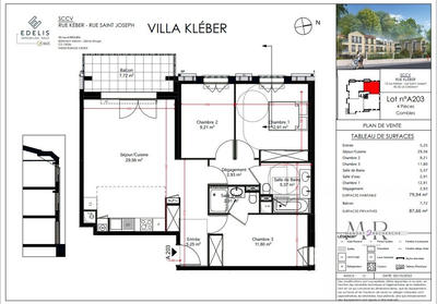 Appartement - 80 m² - 4 pièces