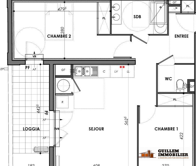 Appartement - 63 m² - 3 pièces