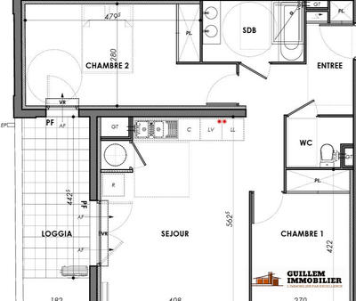 Appartement - 63 m² - 3 pièces