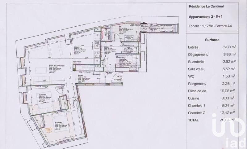 Appartement - 71 m² - 3 pièces