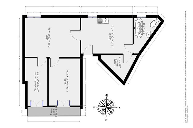Appartement - 54 m² - 3 pièces