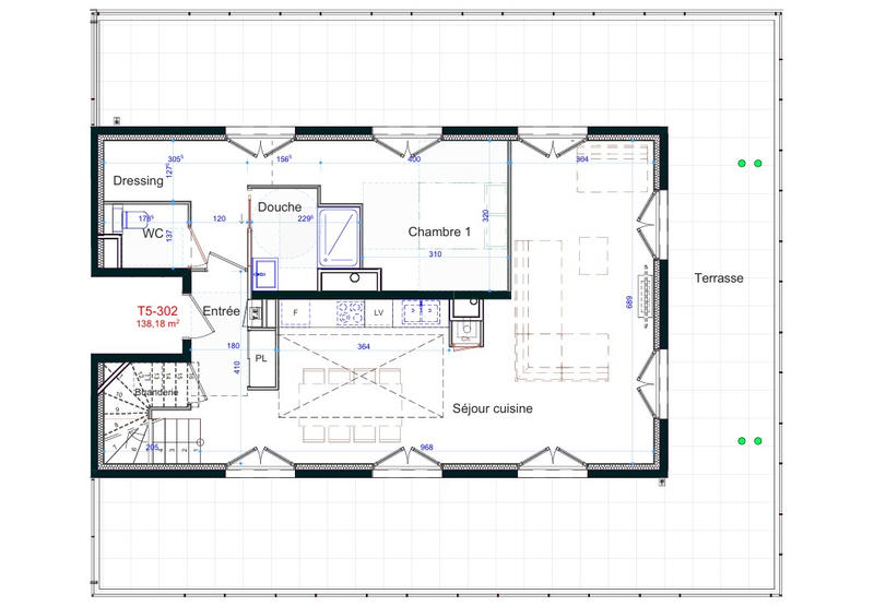 Appartement - 138 m² - 5 pièces