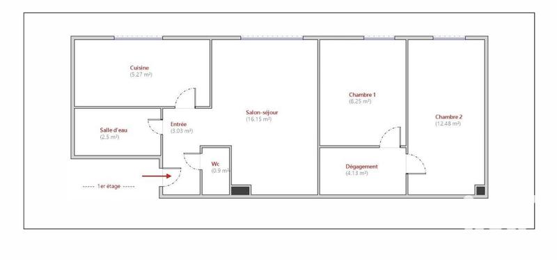 Appartement - 53 m² - 3 pièces