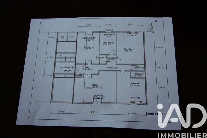 Appartement - 62 m² - 3 pièces