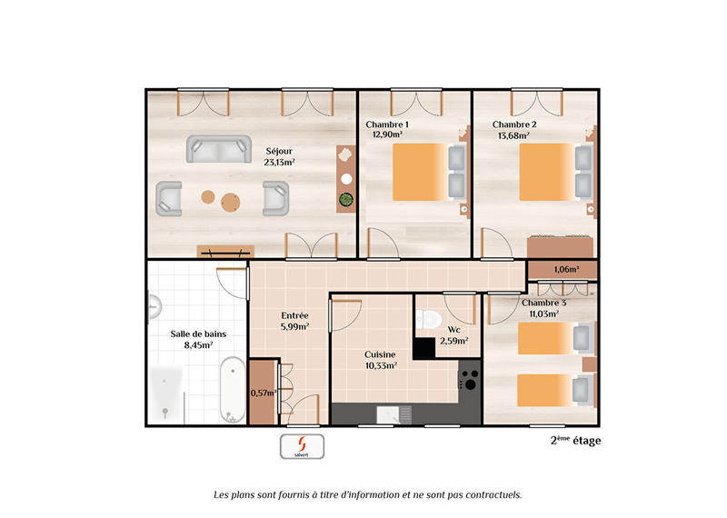 Appartement - 94 m² - 4 pièces
