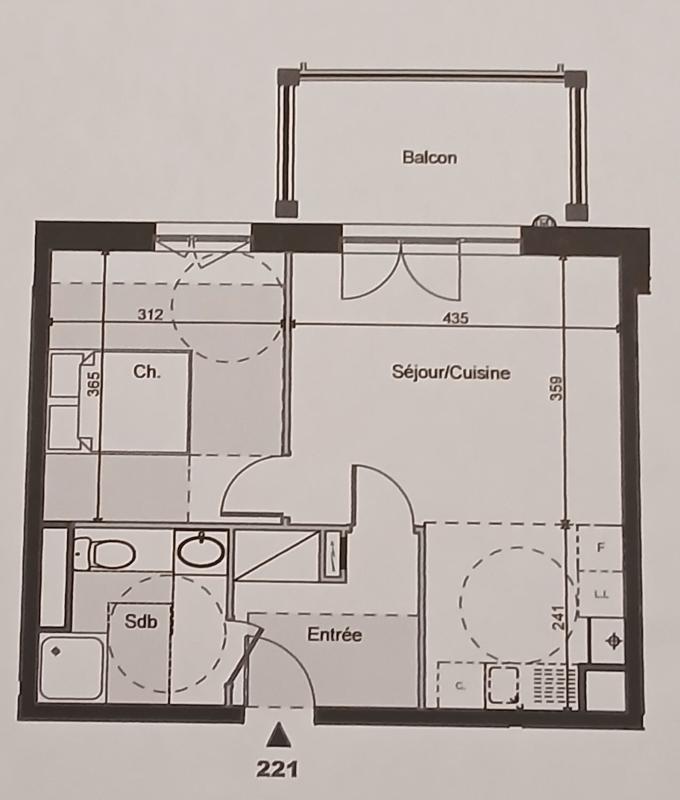 Appartement - 44 m² - 2 pièces