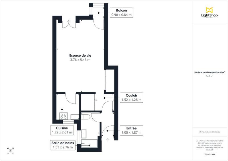 Appartement - 35 m² - 1 pièce