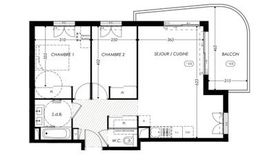 Appartement - 60 m² - 3 pièces