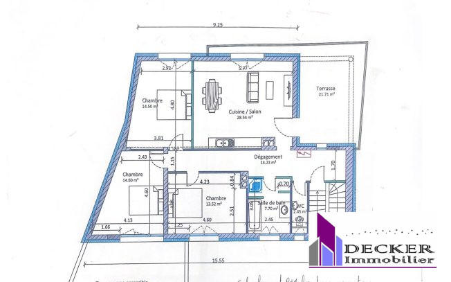 Appartement - 96 m² - 4 pièces