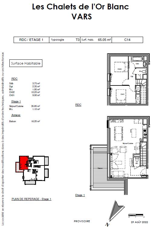 Duplex - 65 m² - 3 pièces