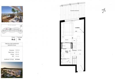 Appartement - 27 m² - 1 pièce