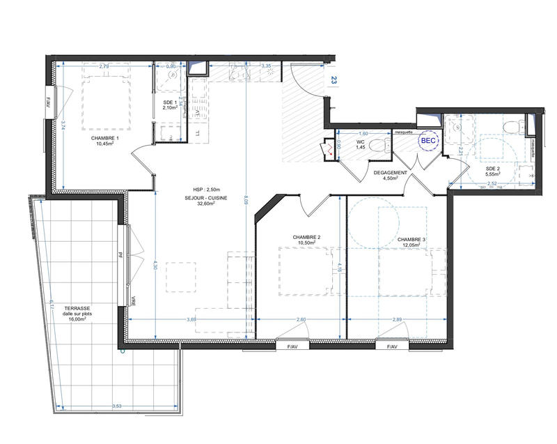 Appartement - 79 m² - 4 pièces