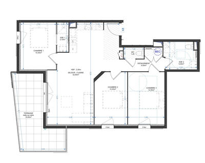 Appartement - 79 m² - 4 pièces