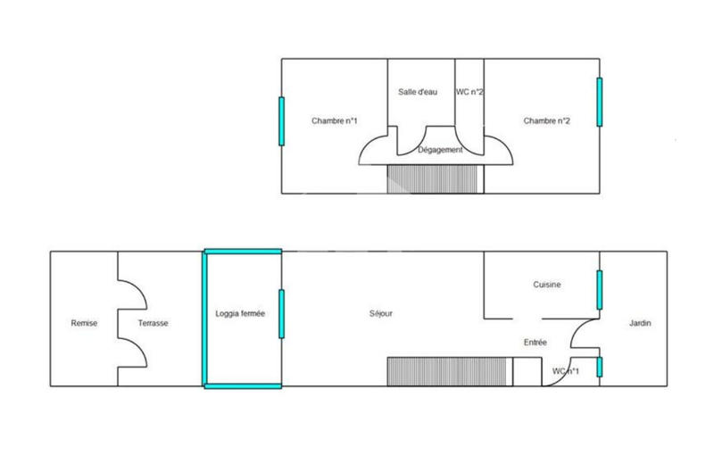 Maison - 62 m² - 3 pièces