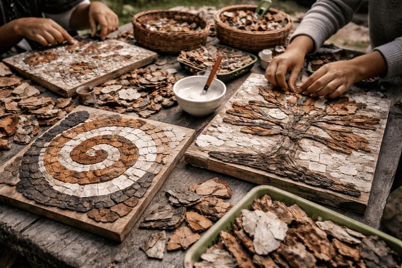 Atelier mosaïque d'écorces