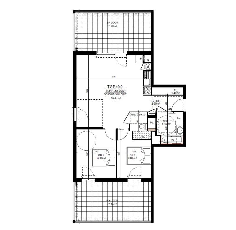 Appartement - 3 pièces