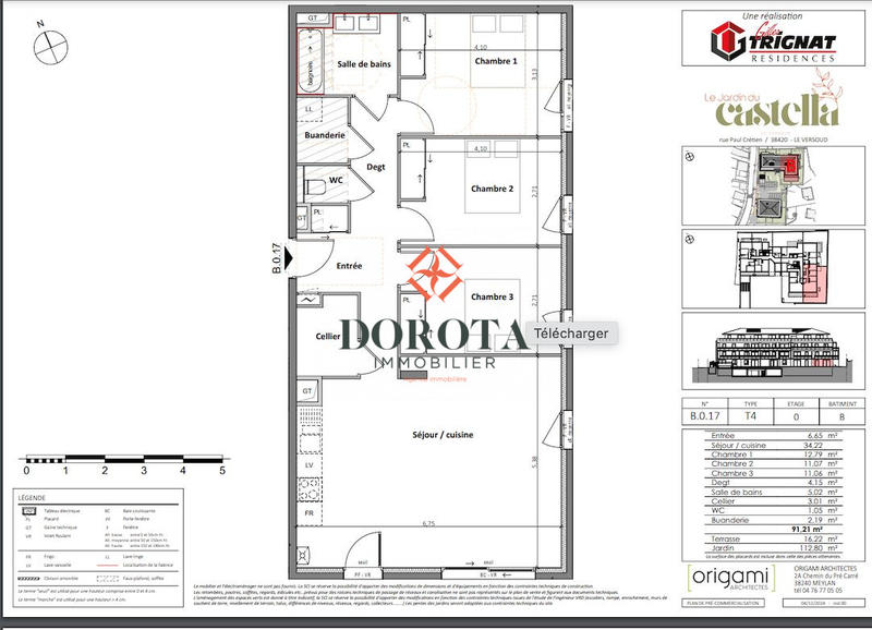 Appartement - 91 m² - 4 pièces