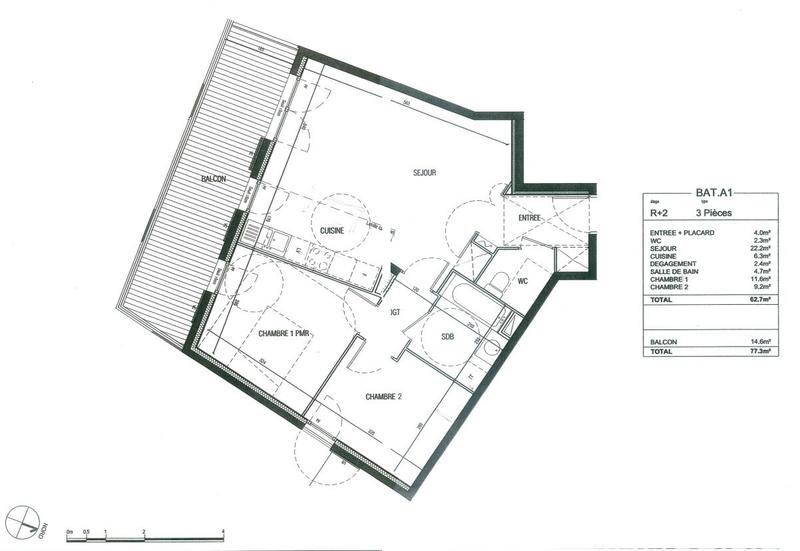 Appartement - 63 m² - 3 pièces