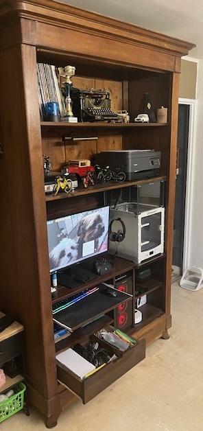 Meuble informatique rustique