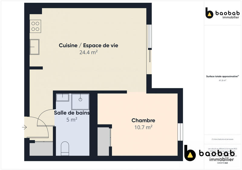 Appartement - 41 m² - 2 pièces