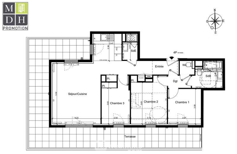 Appartement - 82 m² - 4 pièces