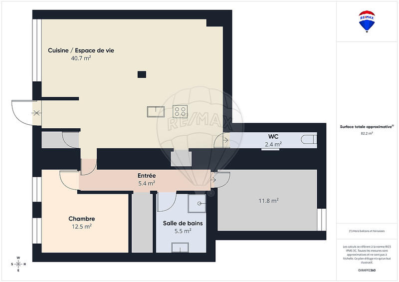 Appartement - 83 m² - 3 pièces