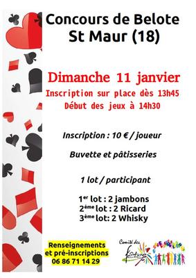 Concours de belote à Saint Maur