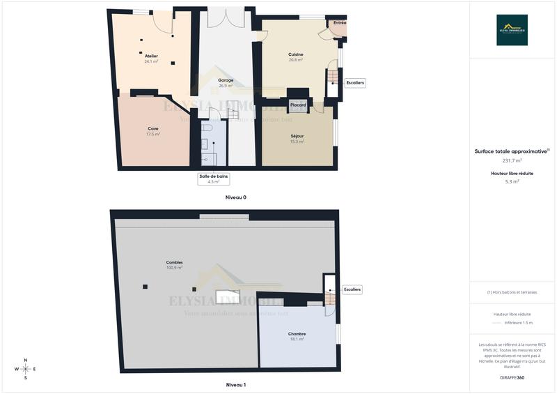 Maison - 232 m² - 2 pièces