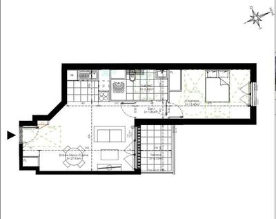 Appartement - 48 m² - 2 pièces