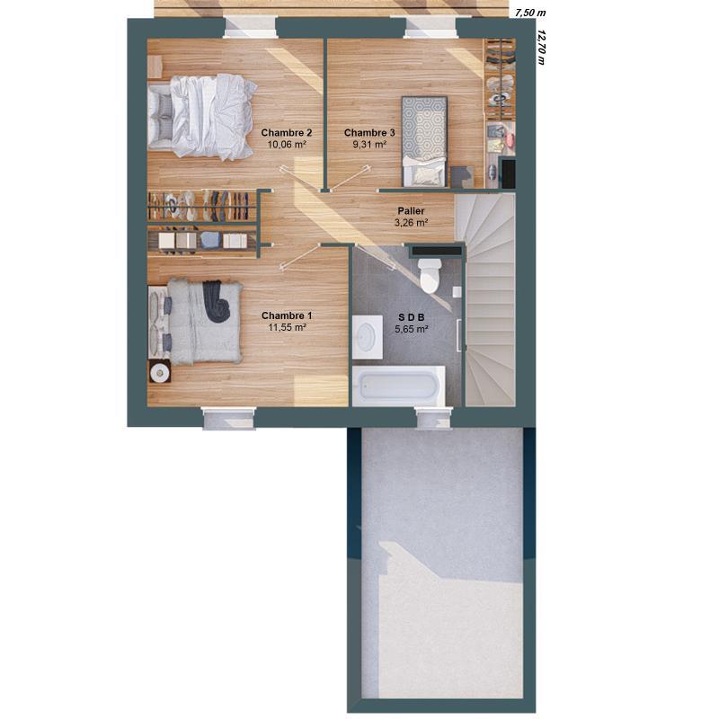 Maison - 82 m² - 5 pièces