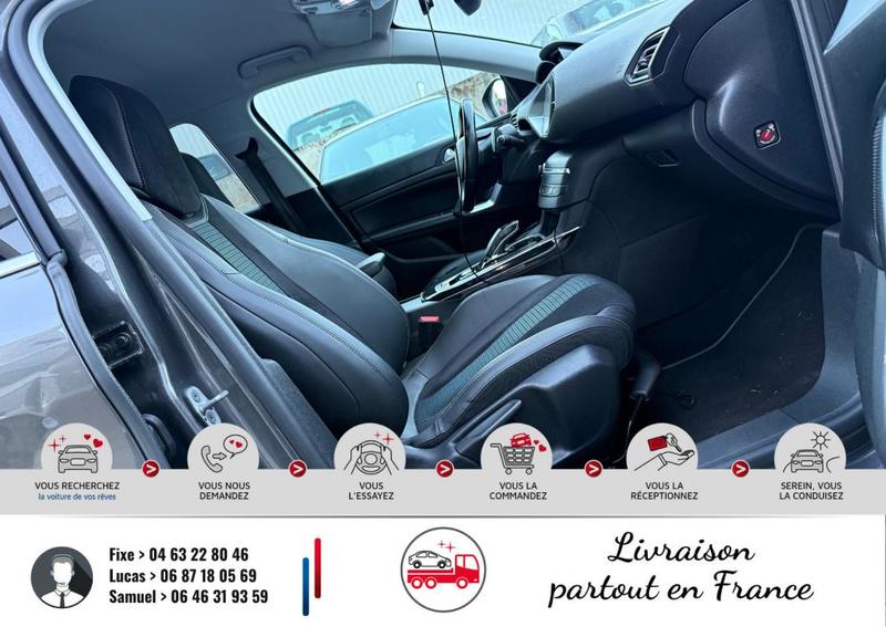 Peugeot 308 1.5 BlueHDi 16v 130 Cv Eat8 s&amp;S Boîte auto Phase II// Garantie 24 Mois Constructeur// Ecran couleur tactile // Bluetooth  //Volant en cuir et alu// Rétroviseurs électriques //Park assiste//chaine changer//Kit de distribution à jour// Dernier e