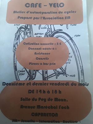 Atelier autoreparation &quot;café -vélo &quot;