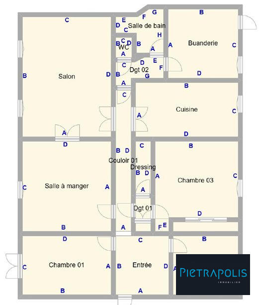 Appartement - 141 m² - 6 pièces