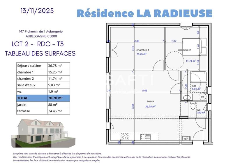 Duplex - 71 m² - 3 pièces
