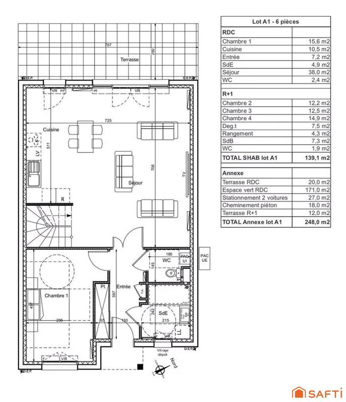 Maison - 140 m² - 6 pièces