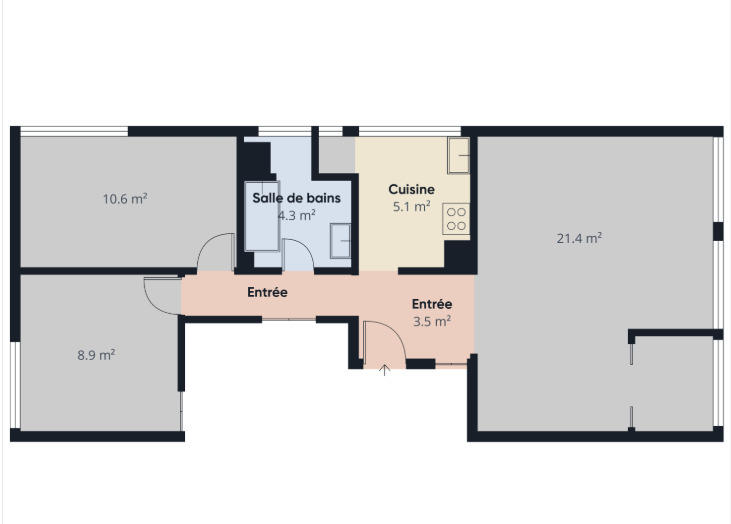 Appartement - 63 m² - 3 pièces