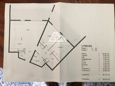 Appartement - 87 m² - 3 pièces