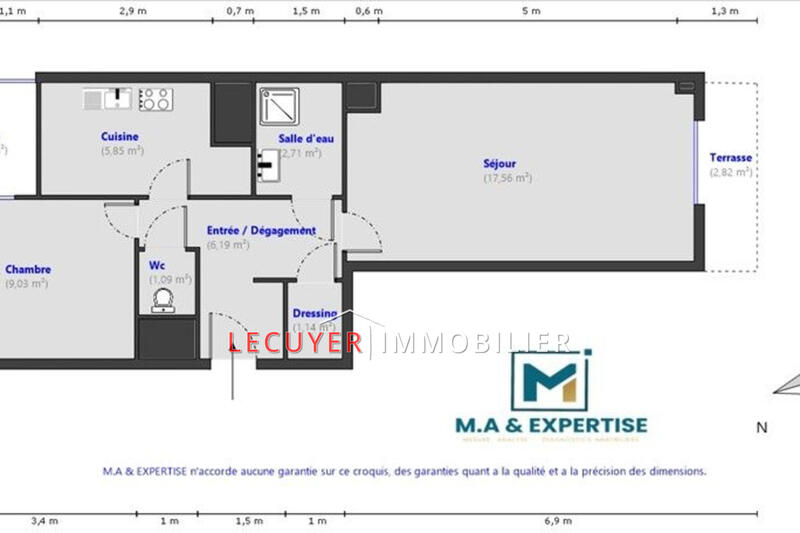 Appartement - 44 m² - 2 pièces