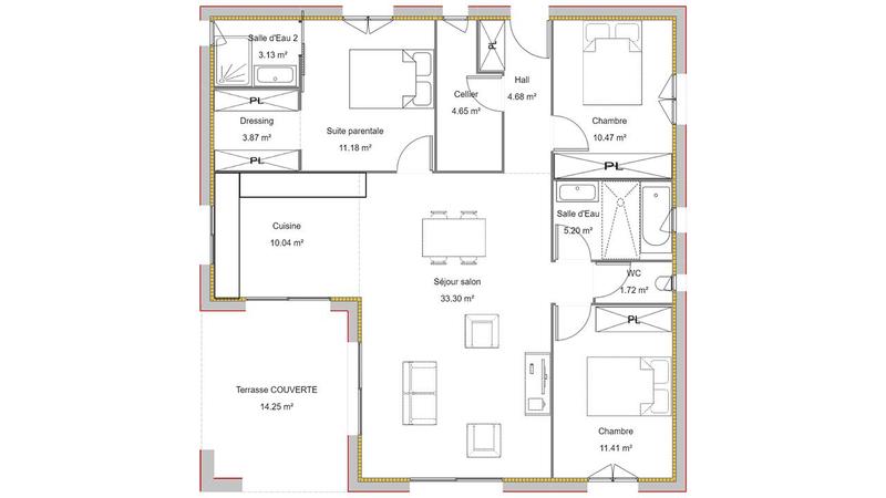 Maison - 99 m² - 4 pièces