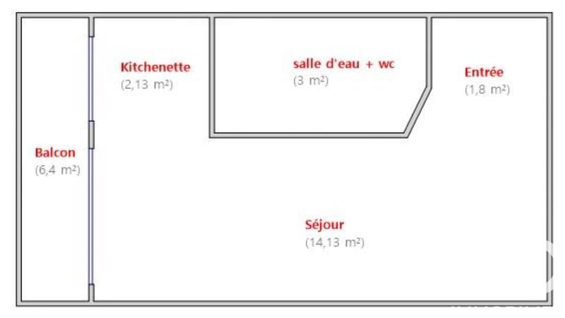 Appartement - 21 m² - 1 pièce