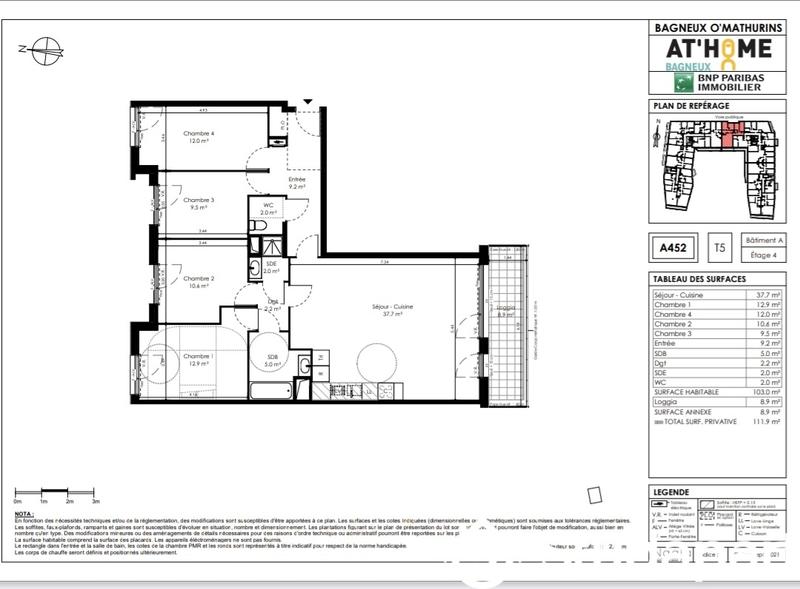 Appartement - 112 m² - 5 pièces