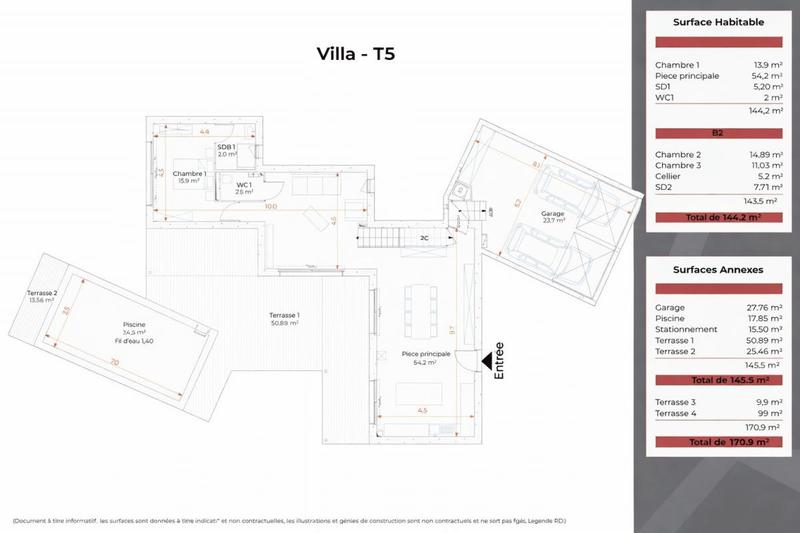 Maison - 144 m² - 5 pièces