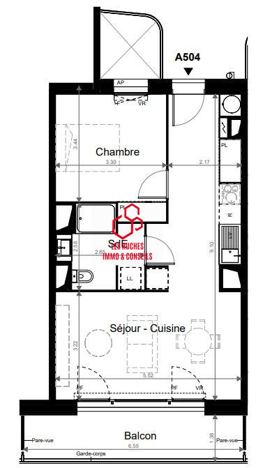Appartement - 48 m² - 2 pièces