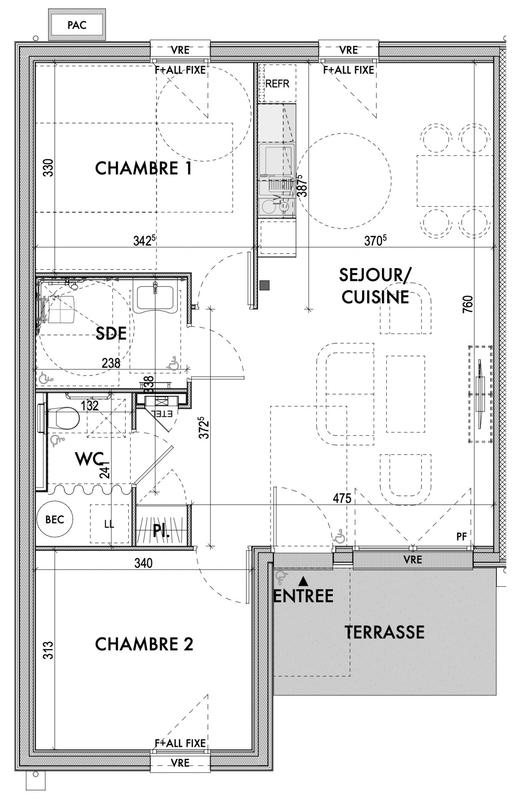 Maison contemporaine - 64 m² - 3 pièces