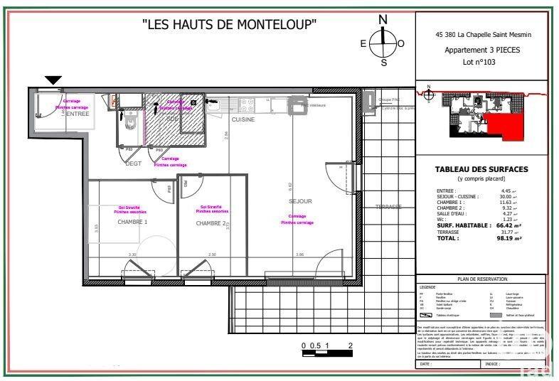 Appartement - 66 m² - 3 pièces